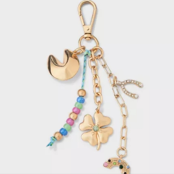Wishbone Clover Bag Charm - A New Day™ - Gold - Picture 1 of 7